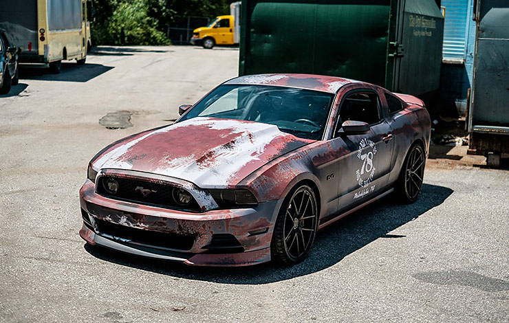 Ford Mustang patina vinyl wrapped